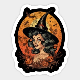 Vintage Witch - Halloween Design Sticker